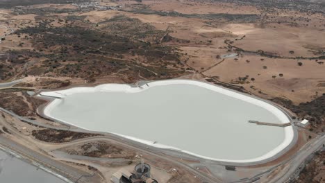 Water-Supply-Reservoir-in-Monte-Perreiro,-Portugal---Aerial-View