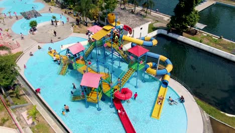 Water-park-for-children-at-Kalibening,-Indonesia