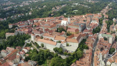 Cityscape-Of-Zagreb-In-Croatia-During-Daytime---aerial-drone-shot