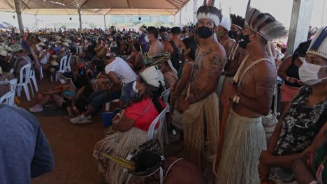 Tribes-from-the-Amazon-rainforest-assemble-in-protest-over-conservation-of-the-environment