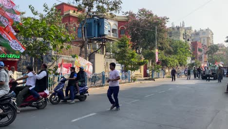 Fahrradkundgebung-Für-Die-Trinamul-Kongresspartei-Zur-Bürgerwahl-Des-Stadtrats-In-Kalkutta