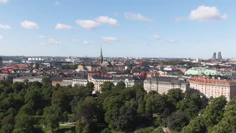 Aerial-Tilt-Up-View-Of-Stockholm-Sweden-With-Spectacular-Old-Buildings