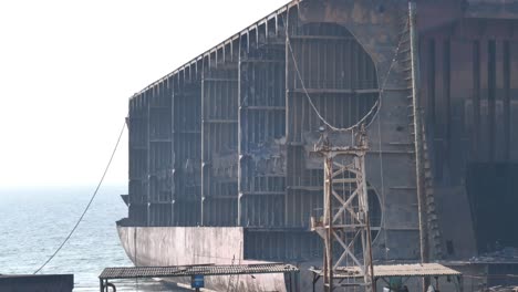 View-Of-Partially-Dismantled-Hull-Of-Ship-At-Gadani-Breakers-Yard-In-Pakistan