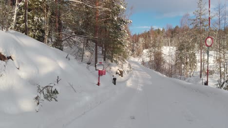 Private-forest-road-during-winter