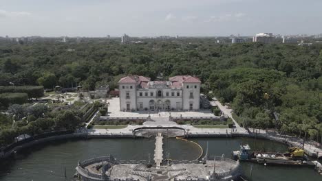 Aerial-from-Biscayne-to-Vizcaya-Museum-over-barge-garden-construction