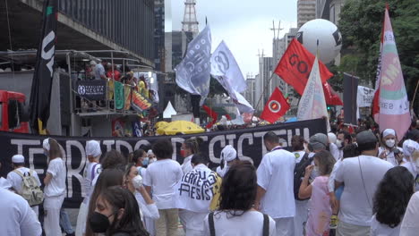 Protest-Auf-Der-Avenue-Paulista,-Sao-Paulo,-Brasilien