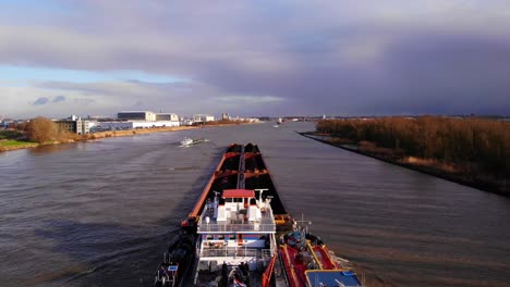 Stern-View-Of-Daan-Pushtow-Ship-On-Oude-Maas