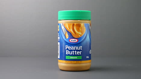 Peanut-butter,-kraft-commercial-brand,-breakfast-food,-packaging,-creamy-healthy-delicious-snack,-nutrition,-spreading-product,-studio-shot