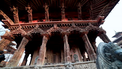 Wood-Carvings-on-a-temple