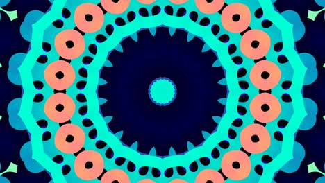 Close-Up-Of-Abstract-multicolor-Floral-Mandala-Rotating