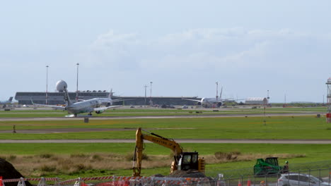 Flair-Airliner-Landing-On-The-Runway-Of-Vancouver-International-Airport-In-Canada