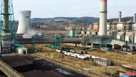 Industrial-plant-coal-factory---aerial-view