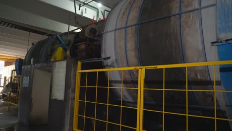 Industrial-Drying-Drums,-Tumbling-Textiles-During-Manufacturing-Production