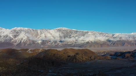 Scenic-View-Of-Snowy-Mountain-Range---Wide-shot