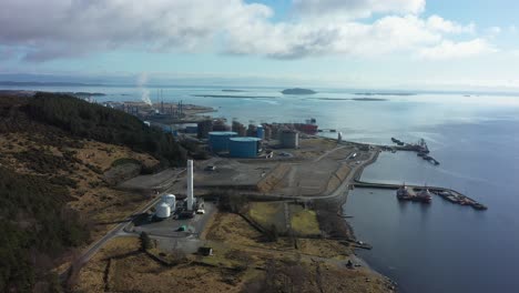 Karsto-is-the-largest-petroleum-processing-plant-of-its-kind-in-Europe-and-operated-by-Equinor---Specially-designed-for-gas-condensate-and-light-oil-with-pipeline-to-Emden-Germany---Aerial-Norway