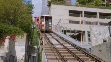 Trolley-car-going-up-in-slow-motion-on-city-suburb