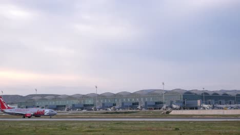 A-Jet2-aircraft-just-landed-at-Alicante-airport