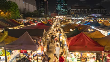 Ajetreado-Mercado-Nocturno-De-La-Ciudad-De-Bangkok