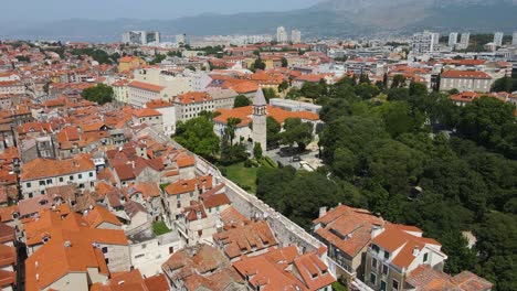 Drone-shot-Croatian-city-of-Split-in-the-resort-region-of-Dalmatia