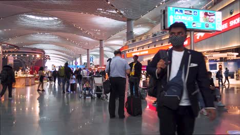 Walking-through-the-new-Istanbul,-Turkey-airport