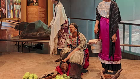 Repräsentative-Szene-Alter-Bäuerinnen,-Die-In-Mexiko-Ihrer-Traditionellen-Arbeit-Nachgehen