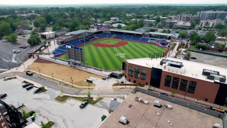 aerial-over-truist-point-in-high-point-nc,-north-carolina,-high-point-rockers-baseball-team