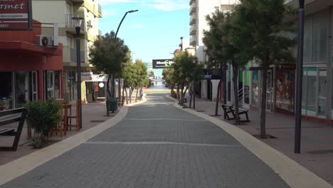 Empty-pedestrian-walkway-in-downtown-Monte-Hermoso