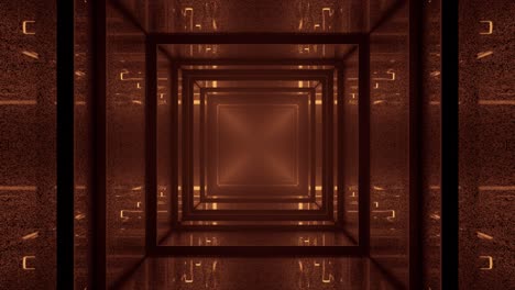 Rectangular-shaped-tunnel-of-black-frames-in-warm-golden-light