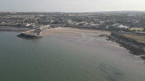 Balbriggan-Harbour-In-Ireland---aerial-drone-shot