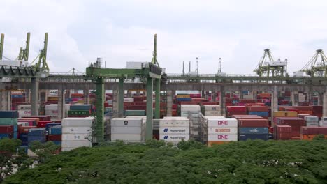 Aerial-View-Of-PSA-Singapore---Multi-Purpose-Terminal-With-Intermodal-Containers-In-Singapore