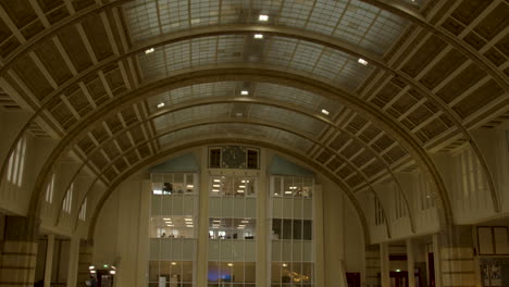 Pan-of-beautiful-ceiling-and-revealing-the-Amsterdam-Stock-Exchange