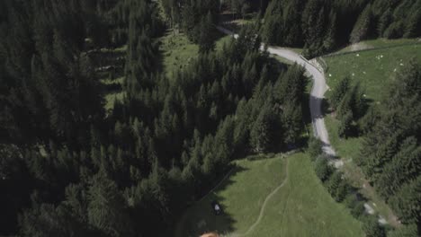 video-with-drone-frontal-plane-advance-and-zenith-over-caping-and-horizon-in-stelvio-pass