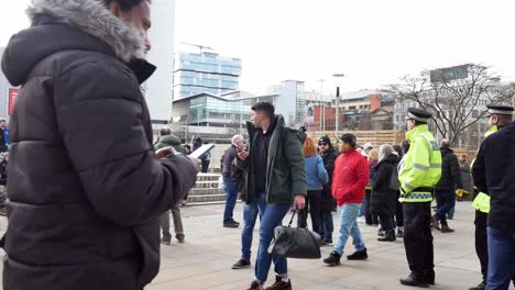 Supporters-gathering-at-Ukraine-anti-war-protest-activists-on-Manchester-city-street