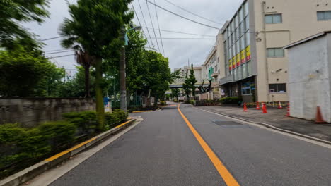 4k-Time-lapse-of-a-small-empty-road-in-the-city-of-Tokyo,-Japan
