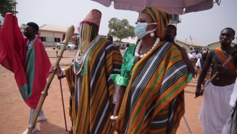 Igala-tribal-leaders-at-the-front-of-a-procession-of-tribal-dancers