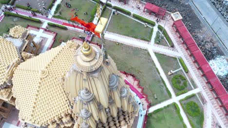 Aerial-top-view-drone-shot-of-the-Somnath-Mandir