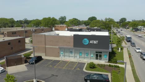 Low-Aerial-Establishing-Shot-of-ATT-Communications-Store