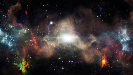 Galaxien-Und-Nebelwolken-Im-Weltraum-Sind-Voller-Sterne
