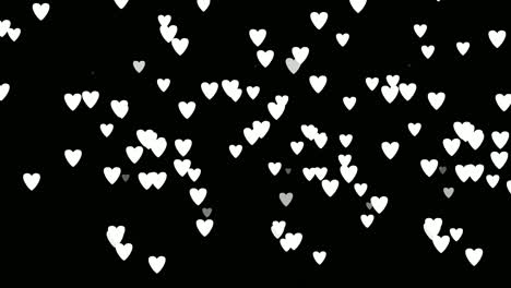 Drop-down-White-love-hearts-symbol-animation-on-black-background