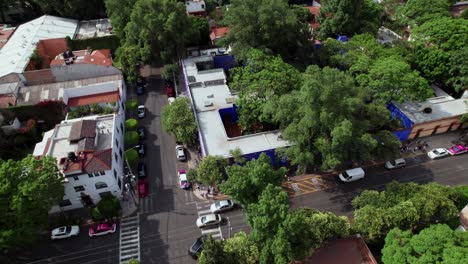Aerial-View-Over-Frida-Kahlo-Museum-In-Mexico-City