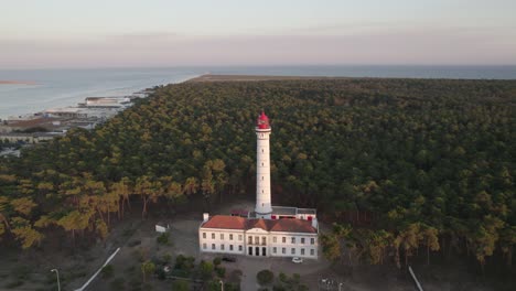 Aerial-Flying-Towards-Vila-Real-de-Santo-António-Lighthouse