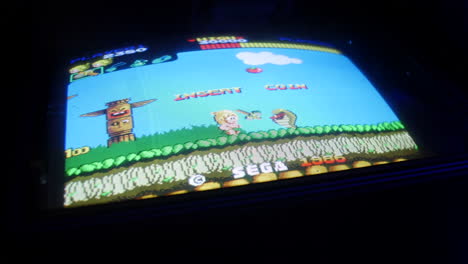 Wonder-boy-sega-game-playing-on-a-retro-arcade-machine