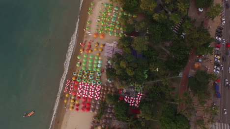 Aerial-footage-of-Beira-Mar-beach-in-Ceara-Brazil