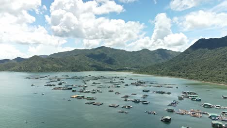 Drone-footage-of-the-Sai-Kung-Fish-Rafts-with-Clean-Water