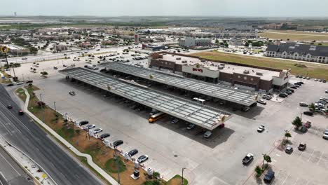 Aerial-orbit-of-biggest-gas-station-in-the-world