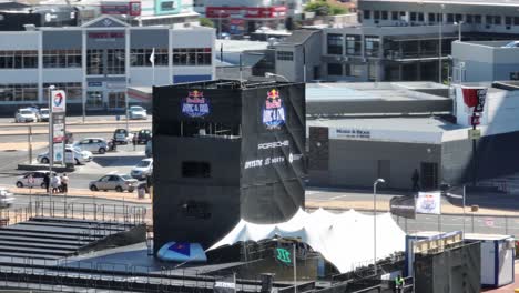 Red-Bull-King-of-the-Air-kiteboarding-event-site,-Blouberg,-aerial