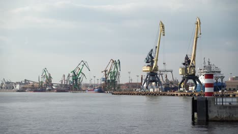 Loading-Terminal-in-Klaipeda-with-Cranes-and-Ships-Ready-to-be-Filled-with-Cargo