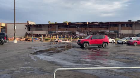 Firefighters-searching-rubble-at-grocery-storefront-collapse