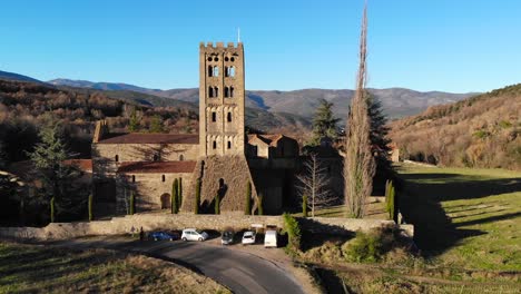 Aerial:-abbey-of-the-9th-century-in-southern-france