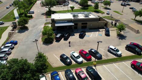 Aerial-footage-of-Starbucks-located-at-2031-Justin-Rd,-Flower-Mound,-TX-75028